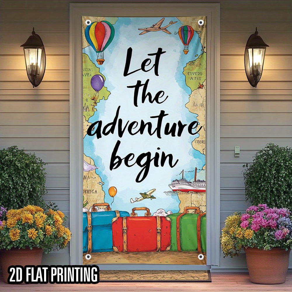 Outdoor Adventure Birthday Party - 2D door curtain, 1 piece. An