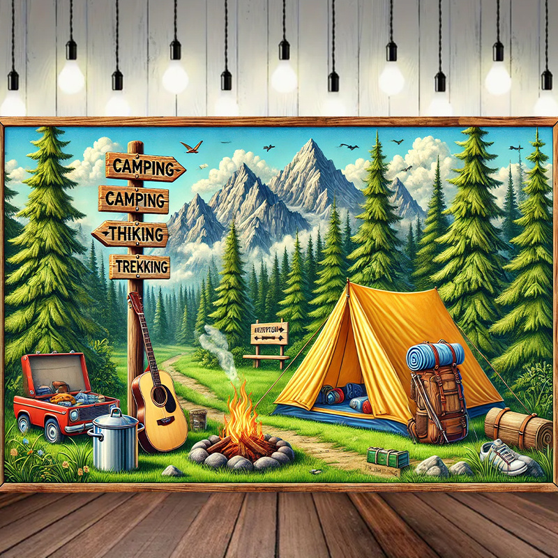 Outdoor Adventure Birthday Party - 1 camping and outdoor adventure background,