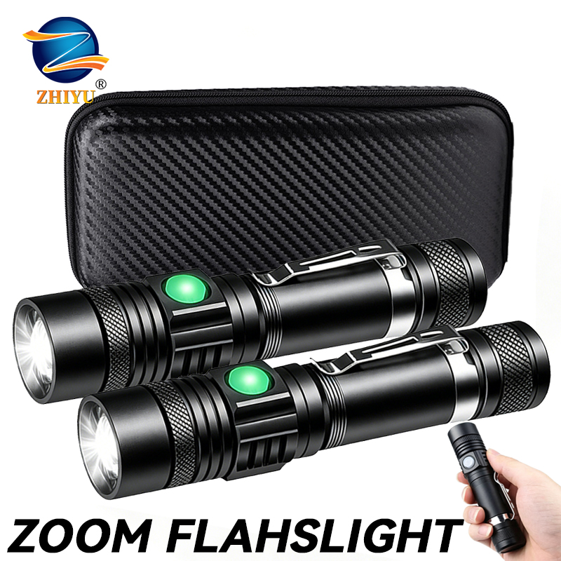 Outdoor Adventure Camp - T6 LED Rechargeable Flashlight,18650 Zoomable Torch,