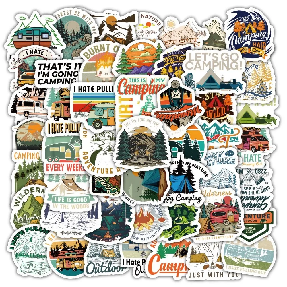 Outdoor Adventure Store - 60Pcs Outdoor Camping Style A Sticker