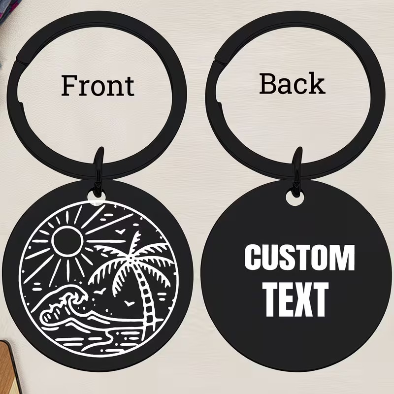 Customizable Black Round Keych - огляд і ціна Outdoor Adventure Birthday Party