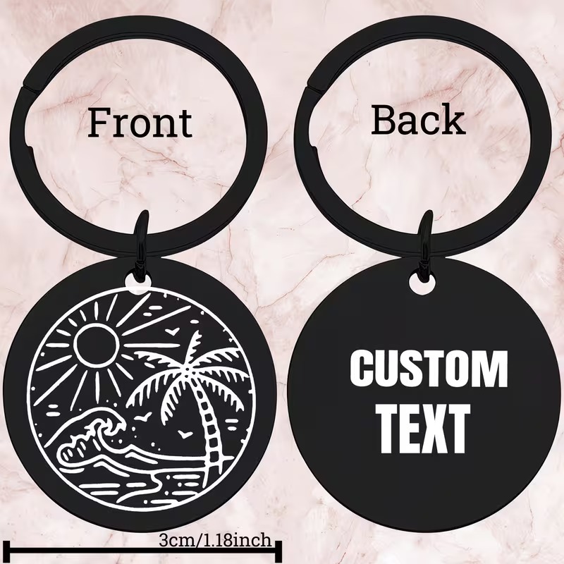 Customizable Black Round Keych - огляд і ціна Outdoor Adventure Birthday Party