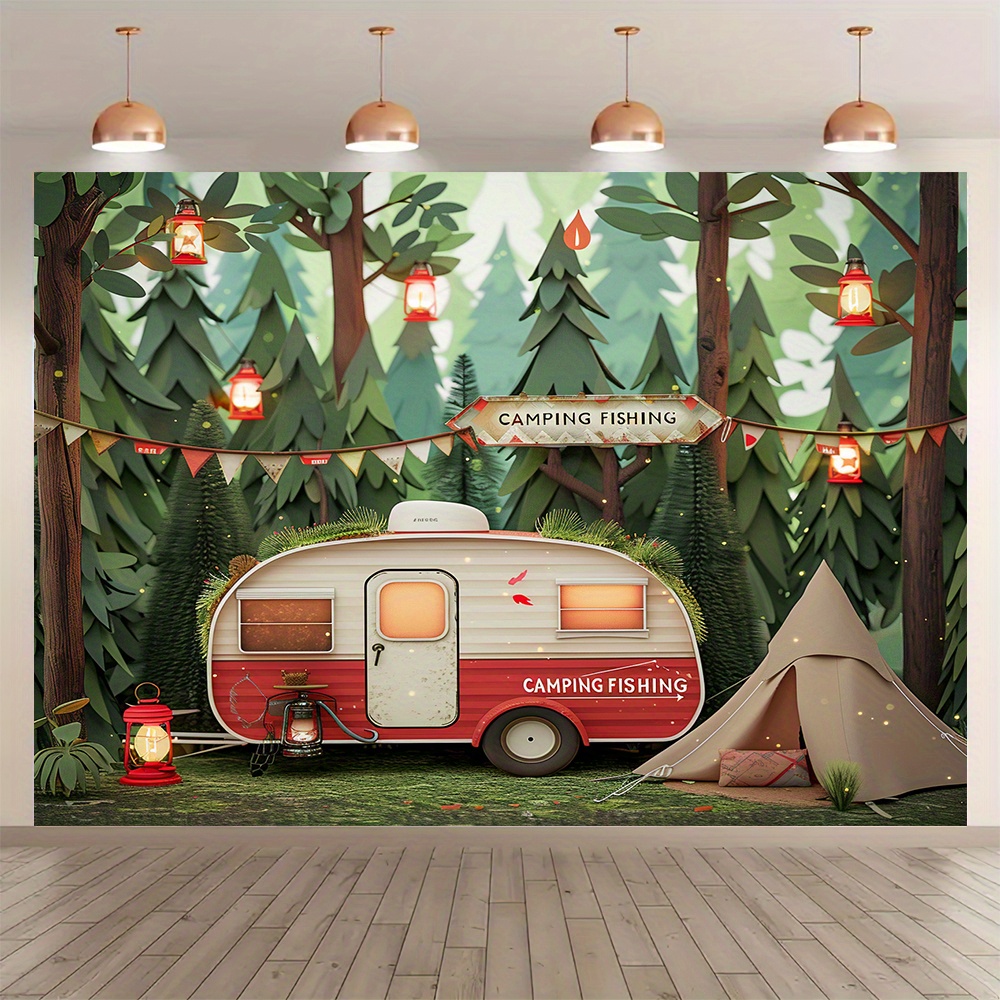 Polyester Jungle camping theme - огляд і ціна Outdoor Adventure Birthday Party