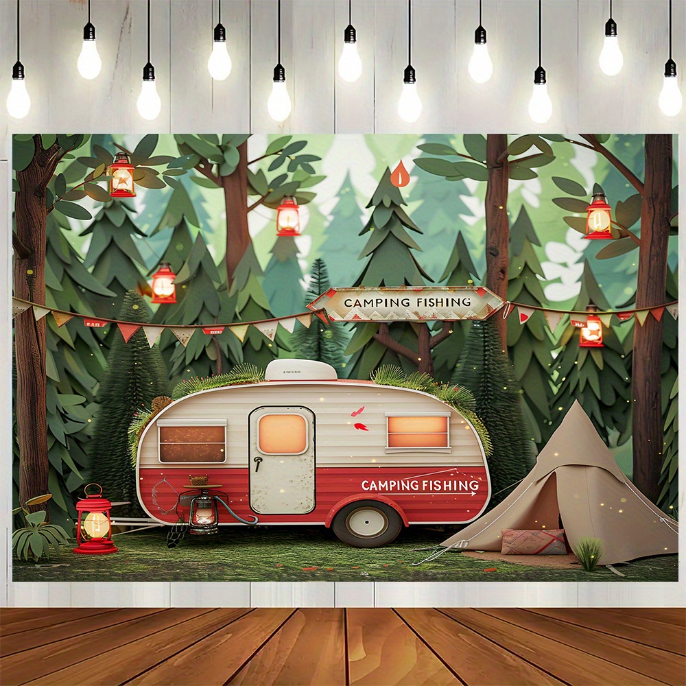 Polyester Jungle camping theme - огляд і ціна Outdoor Adventure Birthday Party