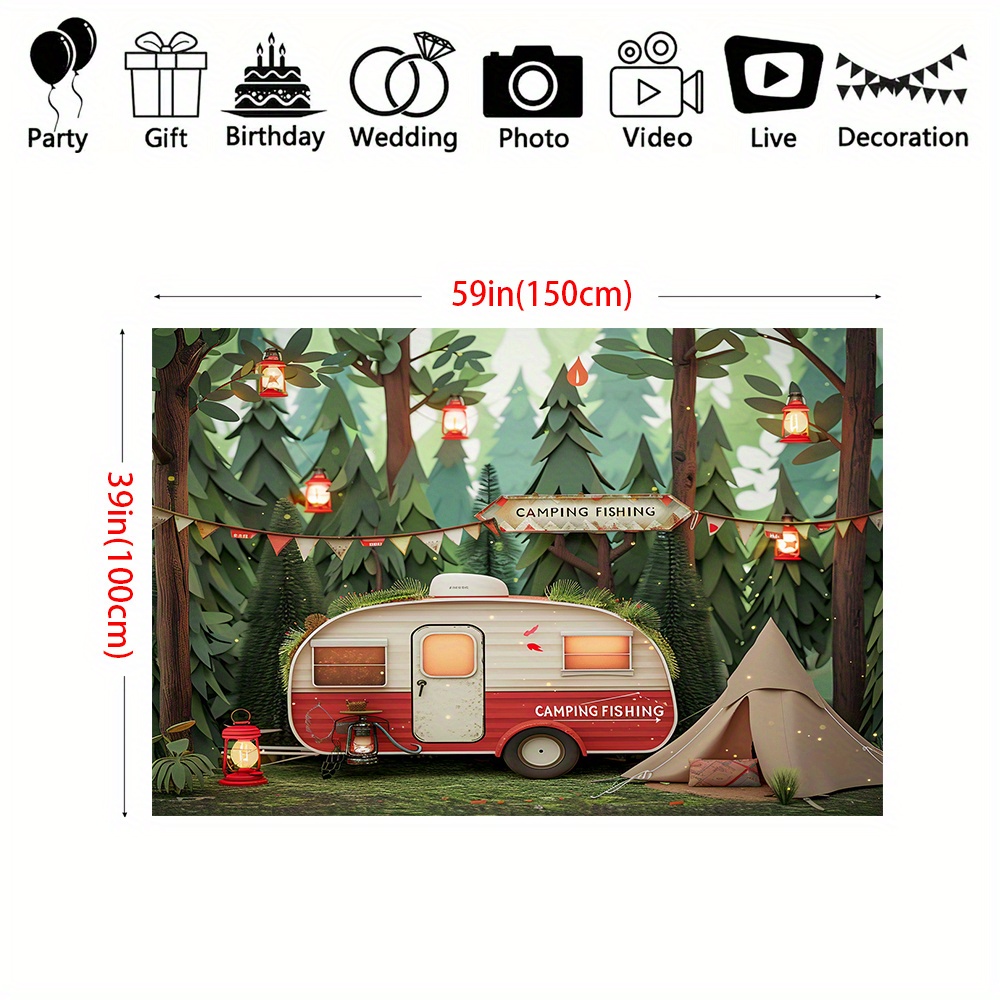 Polyester Jungle camping theme - огляд і ціна Outdoor Adventure Birthday Party