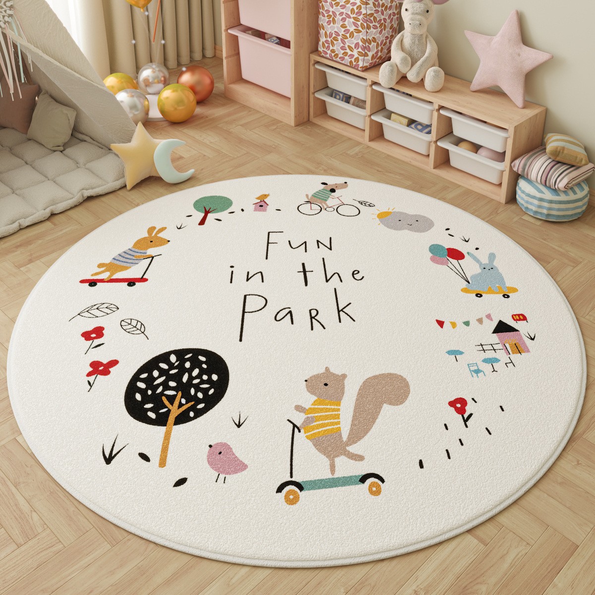 Fun in the Park Kids Round Rug - огляд і ціна Outdoor Adventure For Kids